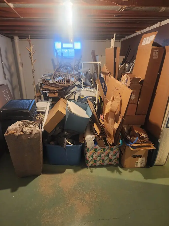 Roll-off dumpster container at job site for 4 Yard Dumpster Rental in Houston